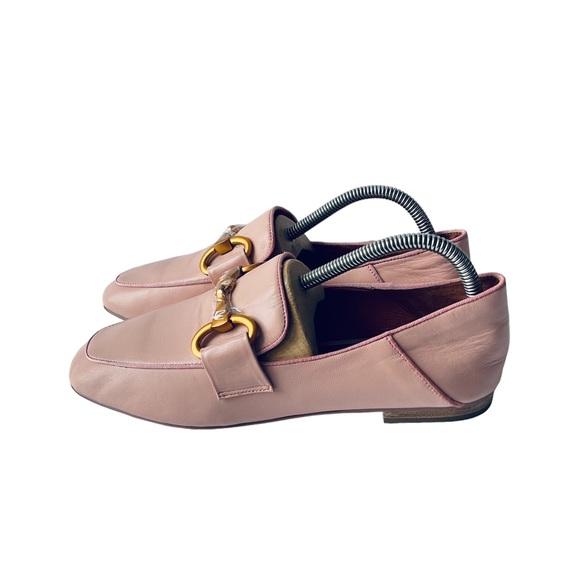 BiBi Lou Leather Loafer Buckle Snaffle Bit Horsebit Salmon Pink Italy Sz 40/10 - Picture 6 of 13
